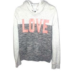 Love Hoodie Gray/White/Pink by Reflex Excellent Condition Women’s Extra Large